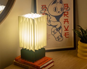 Modern Pleated Table Lamp, 3D Printed Nightstand Light, Unique Ambient Desk Lamp Decor