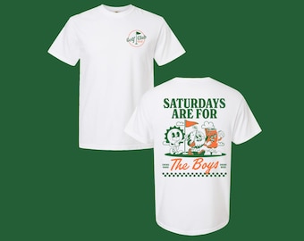 Saturdays Are For The Boys // Golf Club // Beer // Comfort Colors Golf Shirts // Champion Golf Sweatshirt