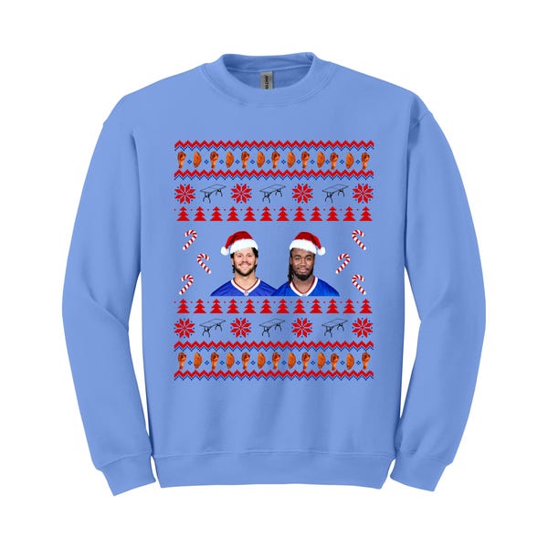Buffalo Football Ugly Christmas Sweater // Josh Allen // James Cook // Christmas