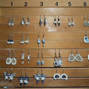 Animal bone earrings
