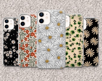 Funda de floristería de decoración minimalista para iPhone 15, 14, 13, 12, 11, Samsung S24Ultra, S23FE, S22, A15, A54, A14, Pixel 8A, 8Pro, 7A, 7Pro, 6A