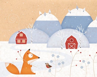 Calendrier mural 2024 - Le petit renard scandinave | Calendrier artistique, Animaux mignons, Animaux rigolos, Art mural, Cadeau de nouvel an