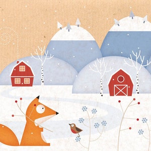 2024 Wall Calendar The little scandinavian fox Art Calendar, Cute animals, Funny animals, Wall Art, New Year gift image 1