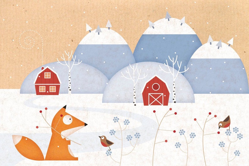 2024 Wall Calendar The little scandinavian fox Art Calendar, Cute animals, Funny animals, Wall Art, New Year gift image 1