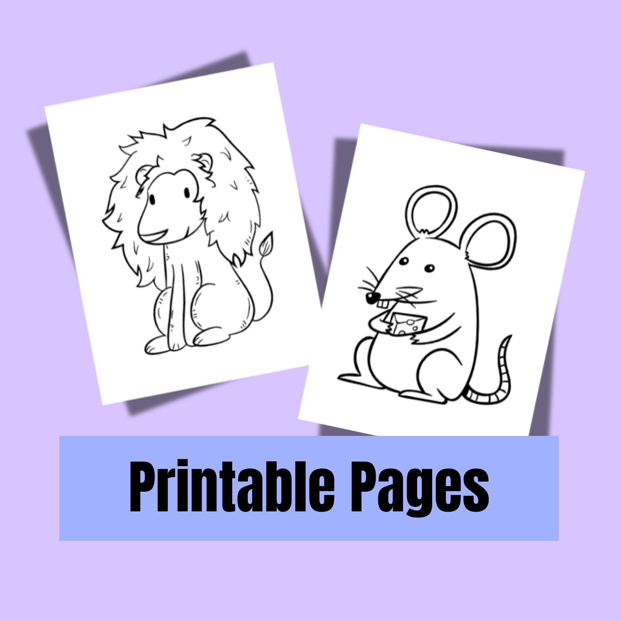 60 Printable Cute Animals Coloring Pages, Toddlers, Kindergarten ...