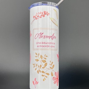 Gift bottle for educators, teachers, cooled for 24 hours, with a straw 100% CUSTOMIZABLE