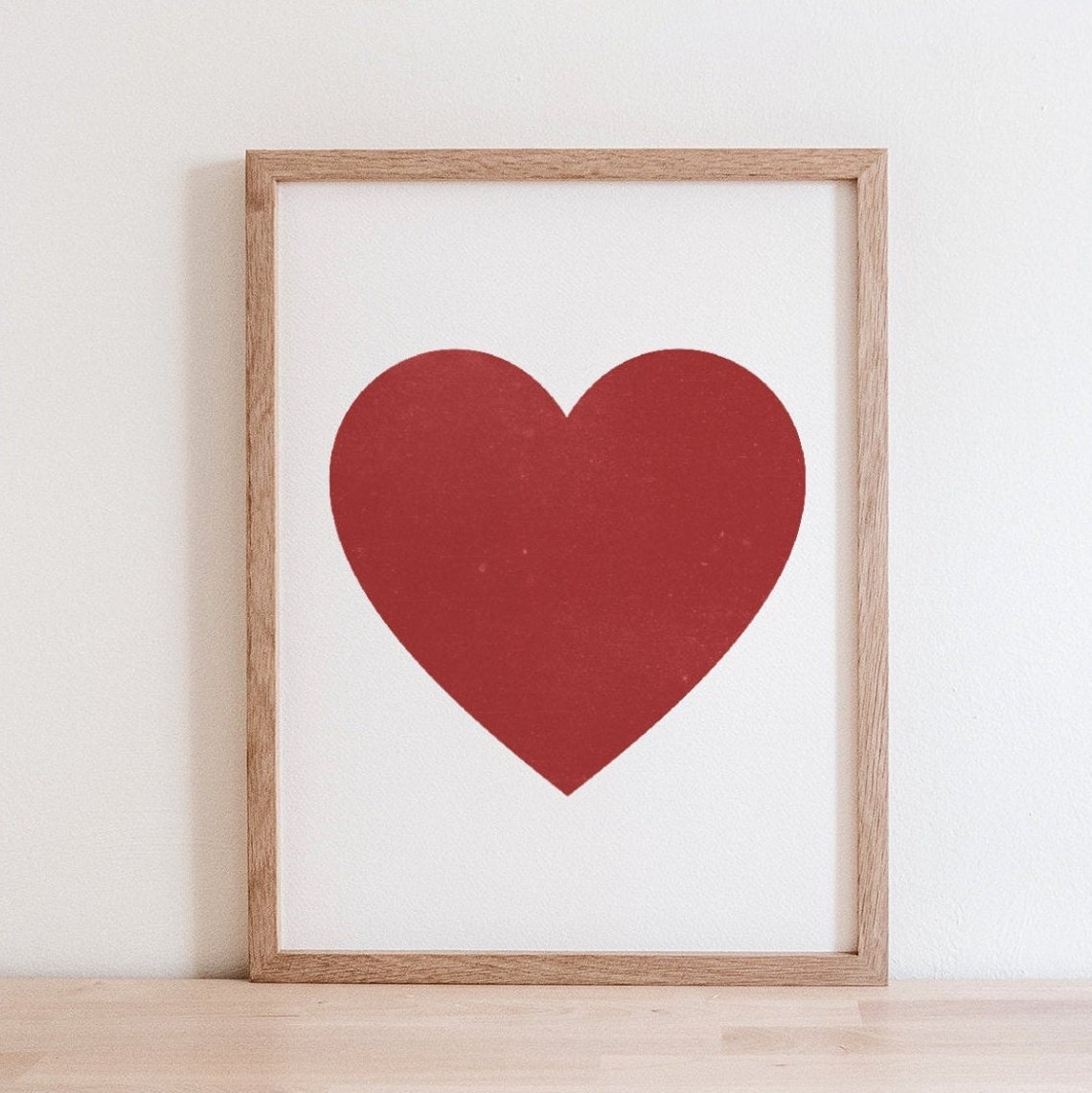 Red Heart Wall Art Red Heart Art Print Red Heart Poster Red Etsy