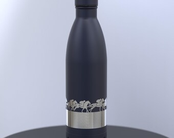 Horse Racing Engraved 500ml Thermal Water Bottle; Keeps Drinks Hot or Cold