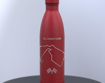 Formula 1 - Silverstone Engraved 500ml Thermal Water Bottle; Keeps Drinks Hot or Cold
