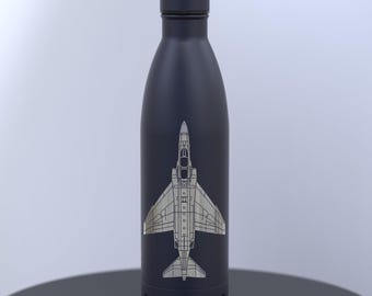 F-4 Phantom II Fighter Bomber Jet Engraved 500ml Thermal Water Bottle; Suitable For Hot And Cold Drinks