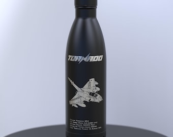 Tornado Jet Aircraft Engraved 500ml Thermal Water Bottle; Keeps Drinks Hot or Cold