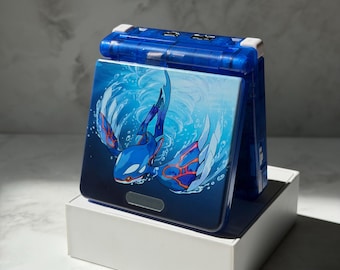 Kyogre Game Boy Advance SP: IPS V5 screena, high-capacity battery - Custom GBA sp