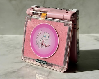 Custom Mew Pink Game Boy Advance SP: IPS V5 Screen and high-capacity battery upgrade
