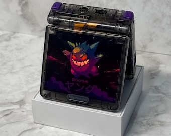 Custom Gengar Pokémon Game Boy Advance SP: IPS V5 Screen and high-capacity battery