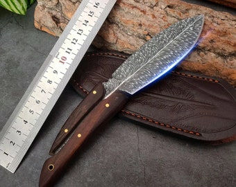 Handgefertigtes Messer | Einzigartiges Blattdesign | Küchenmesser | Edelstahlmesser