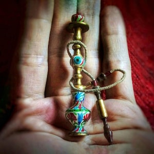 1:12 Miniature Shisha | Handmade Dollhouse Hookah | Ottoman Style Collectible Accessory