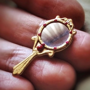 Specchietto in miniatura, scala 1:12, accessorio per casa delle bambole fatto a mano, stile vintage