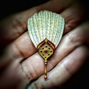 Miniature Hand Fan | Oriental Style Dollhouse Hand Held Ladies Fan | Unique Dolls House Accessory (1:12th Scale)