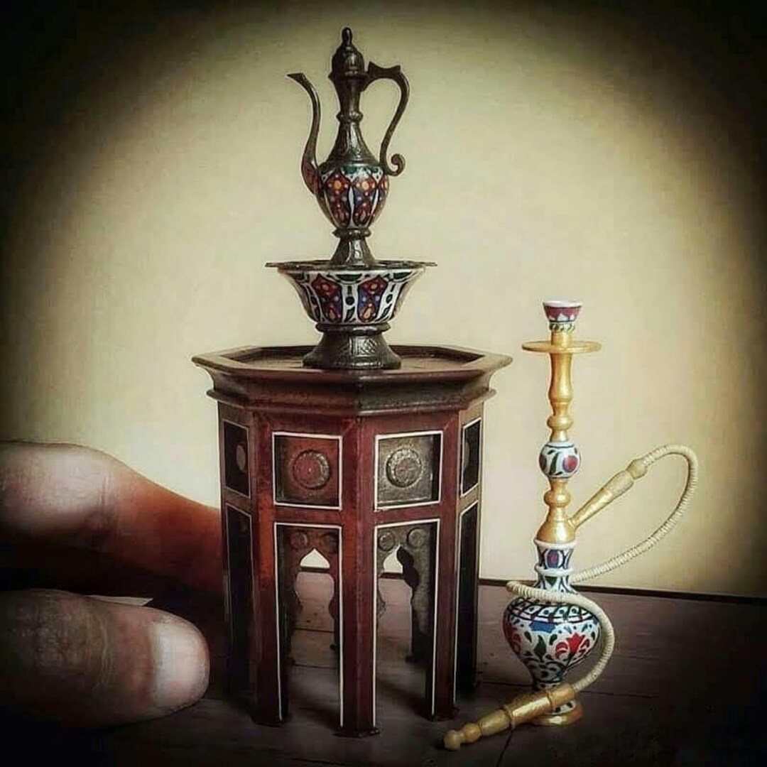 Miniature Tea Table Oriental Style Octagonal Tiny Coffee Table Unique ...