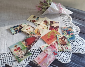 1:6 Scale Antique Valentine's Day Postcards - Set of 14 - for Blythe, Pullip, 11.5" 12" High Fashion Dolls, and Other Playscale Dolls