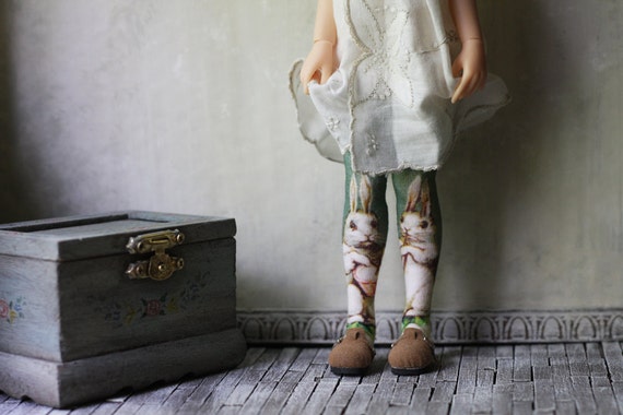 Band Bunnies Doll Socks for Socks for Blythe, Pure Neemo S, Pullip, 11.5" 12" High Fashion Dolls