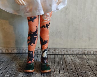Party Time Halloween Doll Socks for Blythe, Pure Neemo S, Pullip, 11.5" 12" High Fashion Dolls