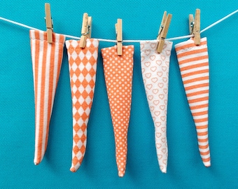 Mix n Match Orange and White Doll Socks for Blythe, Pure Neemo S, Pullip, 11.5" 12" High Fashion Dolls