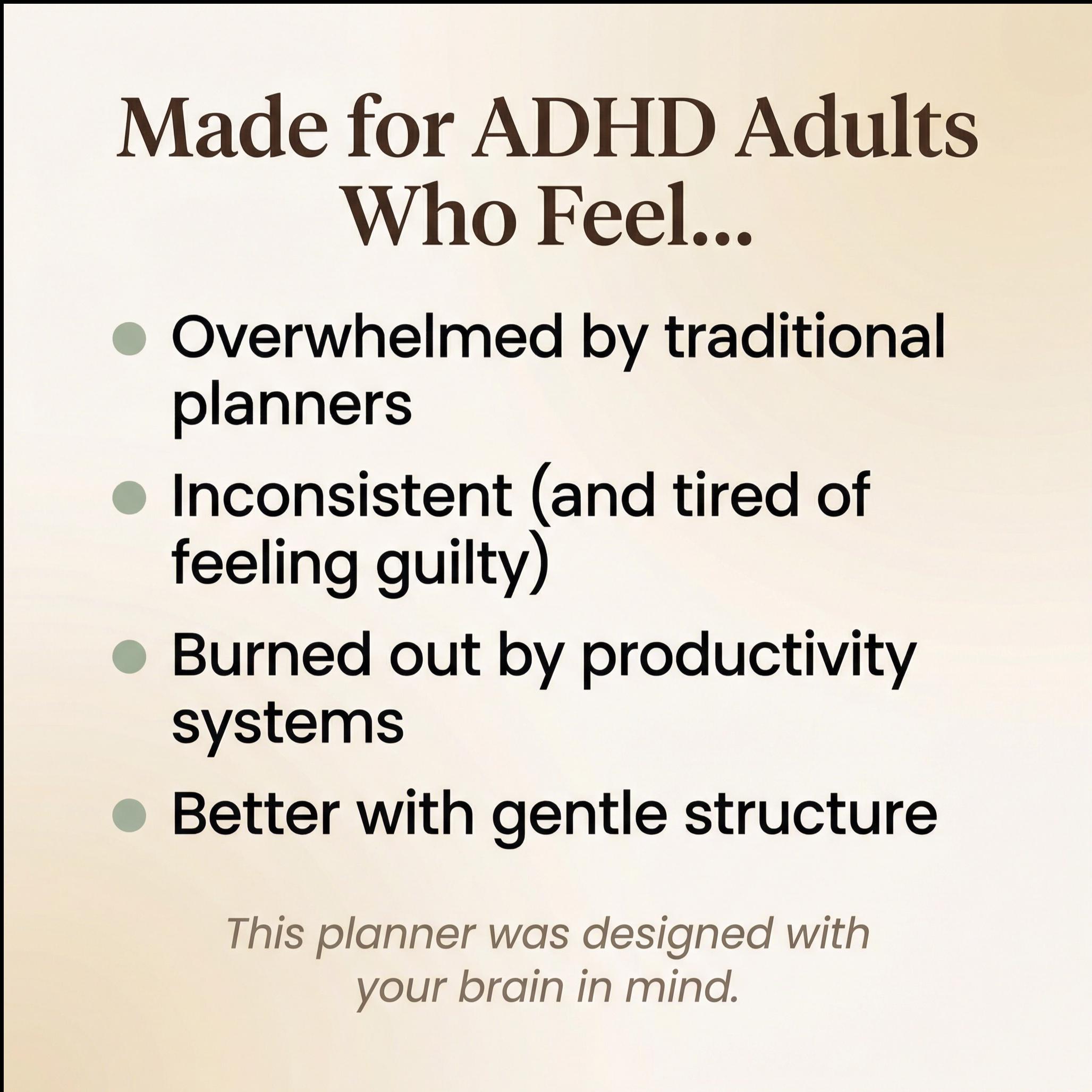 Simple ADHD Planner Printable PDF, Low Pressure Daily and Weekly ...