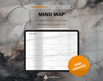Mind Map Template: Visual Brainstorming Tool (Printable PDF)