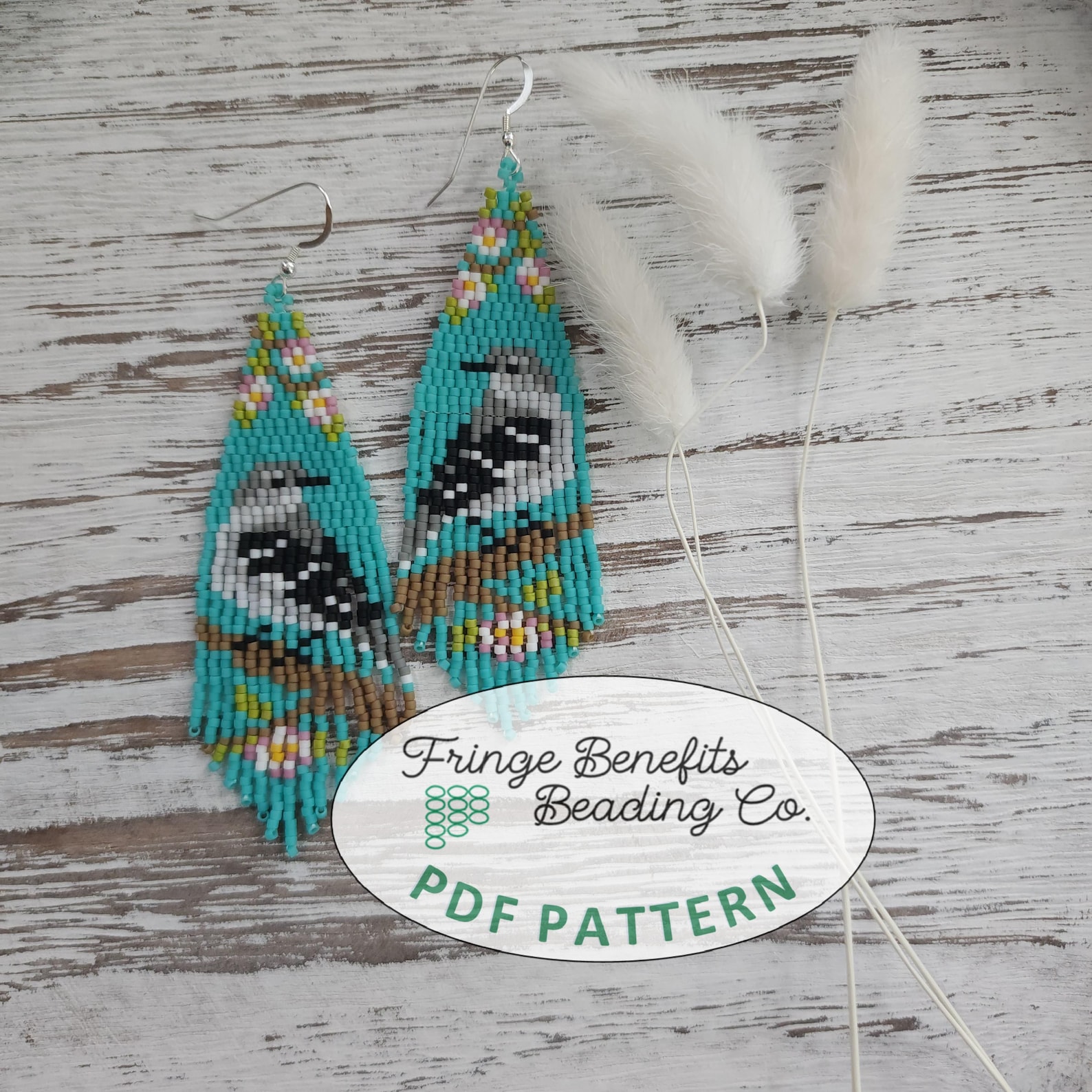 Mockingbird Feather Pattern Northern Mockingbird Beading Pattern PDF – Brick Stitch Bird Fringe ...