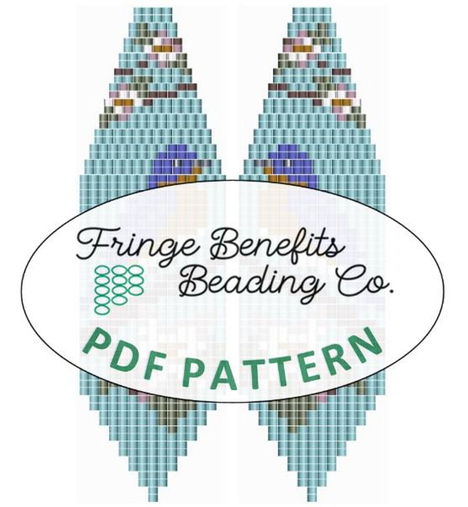 PDF BEADING PATTERN - Bluebird Beaded Bird Fringe Earring Pattern - Etsy