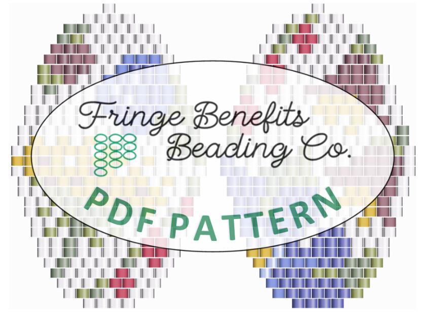 PDF BEADING PATTERN - Wildflowers - Beaded Oval Earrings - Asymmetrical ...
