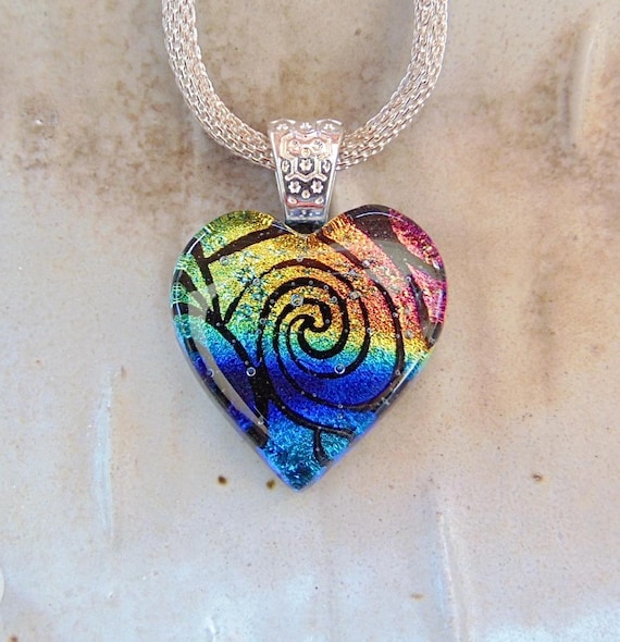 Icy Heart Necklacemulticoloured Heart Shaped Necklace 16inch Icy multi colored heart necklace– Lavishluxxshop main image 3