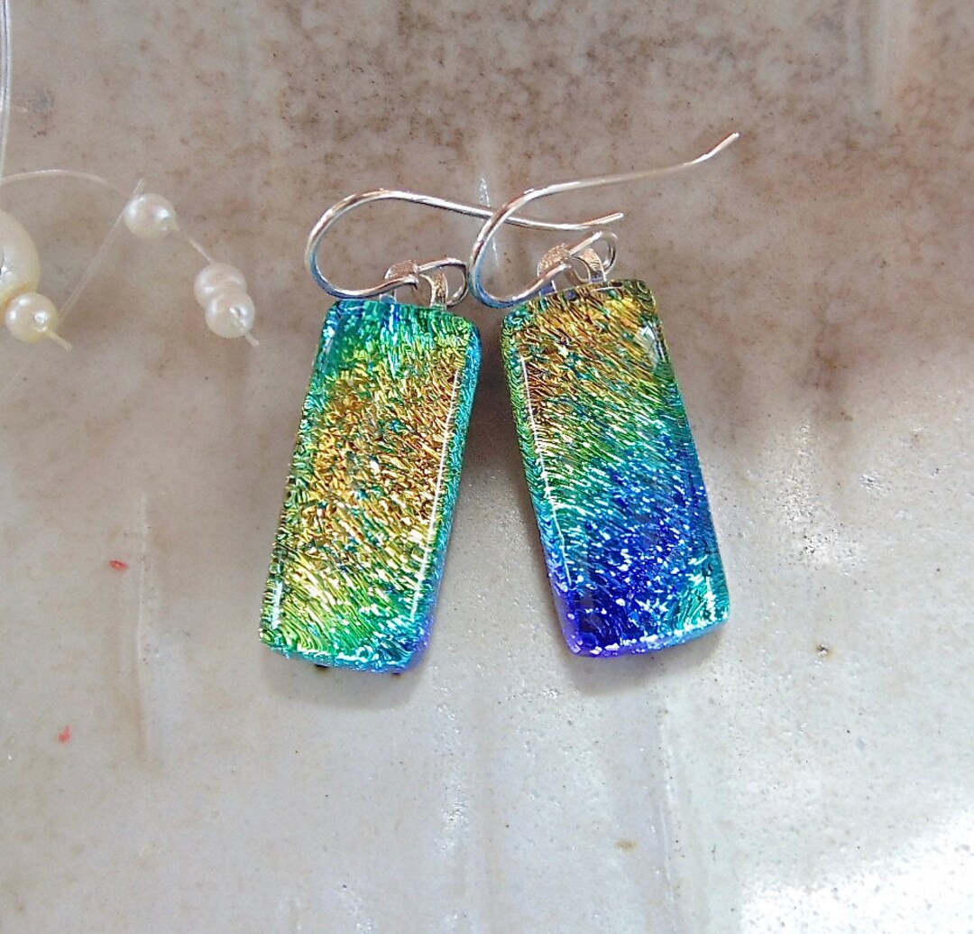 Pendientes de Cristal Verde Vintage en Oro