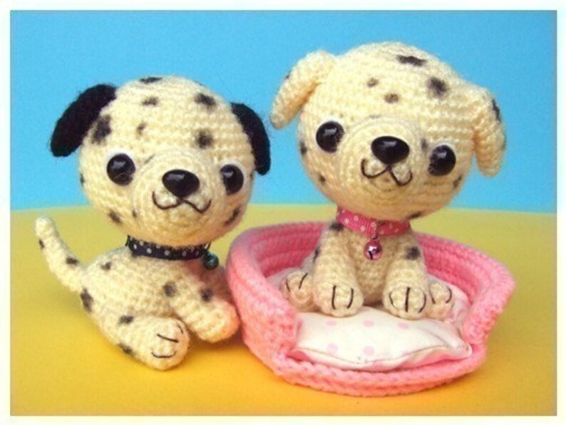Dalmatian Puppy and Dog Bed PDF Crochet Pattern Etsy