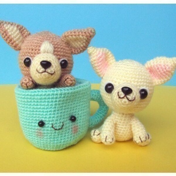 Chihuahua, perrito taza té - patrón de ganchillo PDF