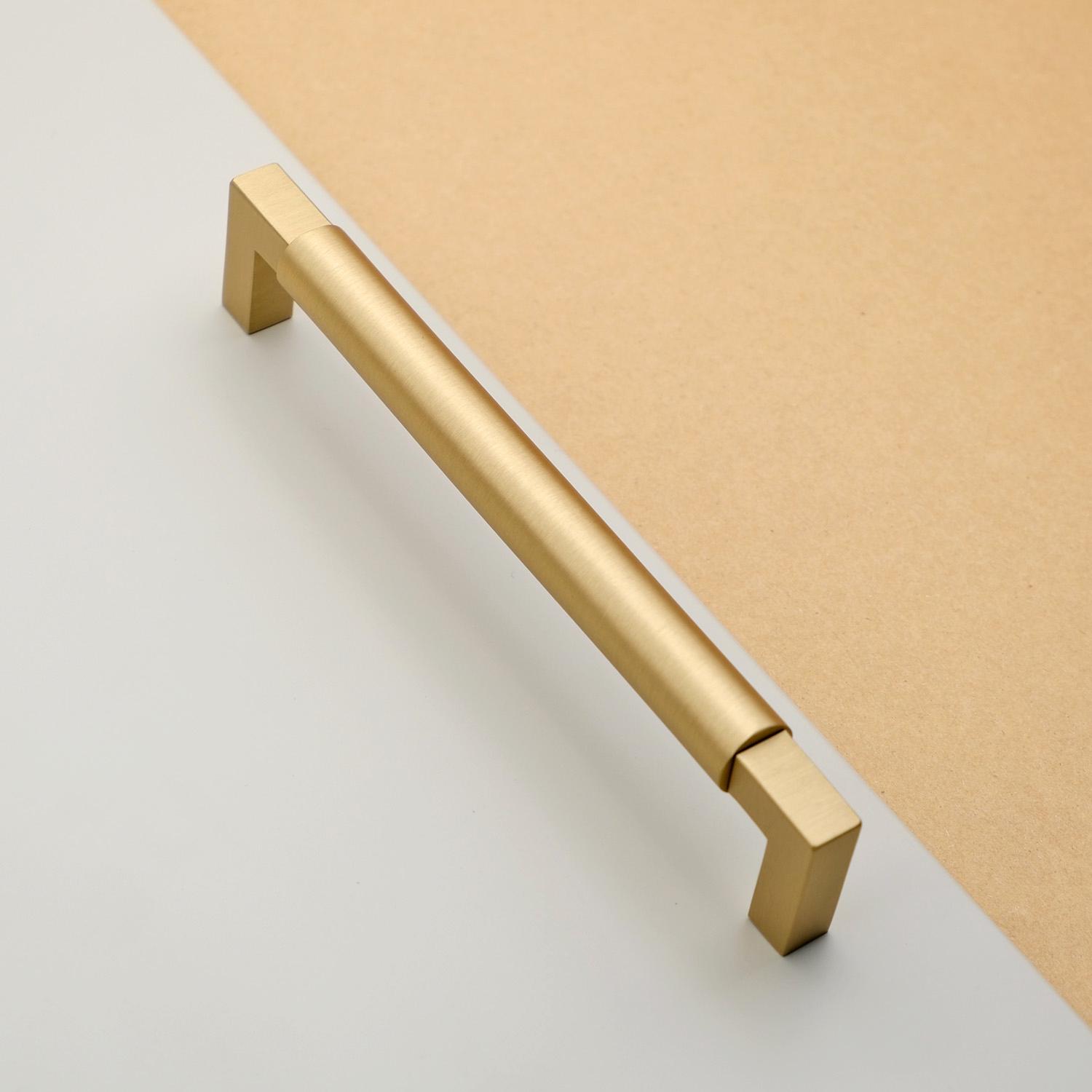 Unique Solid Brass Cabinet Pulls, Brushed Brass Cabinet Handles, Modern Gold Furniture Handles, Solid Brass Kitchen Cabinet Hardware