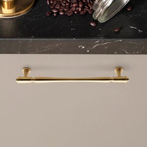 Modern Brass Cabinet Knobs And Pulls, Brushed Gold Kitchen Handles, Solid Brass Knobs And Pulls, Contemporary Kitchen Cabinet Hardware