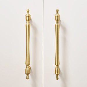 Modern French Cabinet Pulls Solid Brass | Brushed Brass Drawer Knobs And Pulls | Brass Drawer Handles | Brass Kitchen Hardware