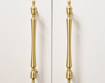 Modern French Cabinet Pulls Solid Brass | Brushed Brass Drawer Knobs And Pulls | Brass Drawer Handles | Brass Kitchen Hardware