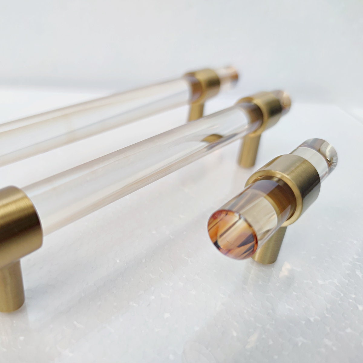 Picture of Gold Brass Drawer Handles Champagne Glass Cabinet Handles Brass Glass ...