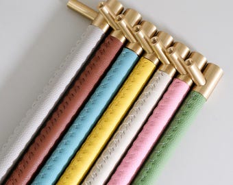 Handgemaakte met leer omwikkelde messing kastgrepen