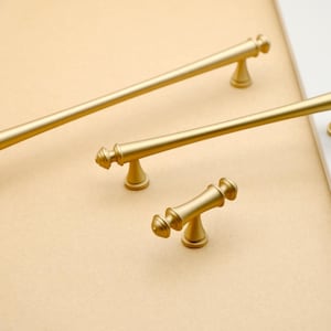 Gold Brass Drawer Pulls, Matte Brass Cabinet Handles, Satin Brass Cabinet Door Pulls, Solid Brass Kitchen Cabinet Hardware
