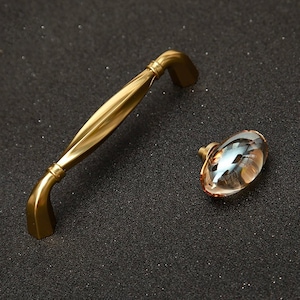 Forged Modern Cabinet Pulls, Curved Cabinet Pulls, Gold Solid Brass Drawer Pulls, Boho Cabinet Door Pulls, Luxury Cabinet Hardware