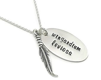 Wingardium Leviosa - Fandum Geek Sterling Silver Hand Stamped Jewelry
