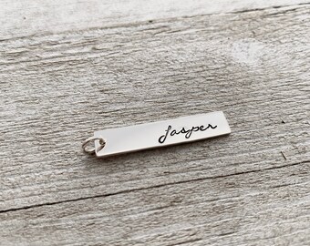 Smooth Sterling Silver Name Bar - Handstamped with your name - Bar only