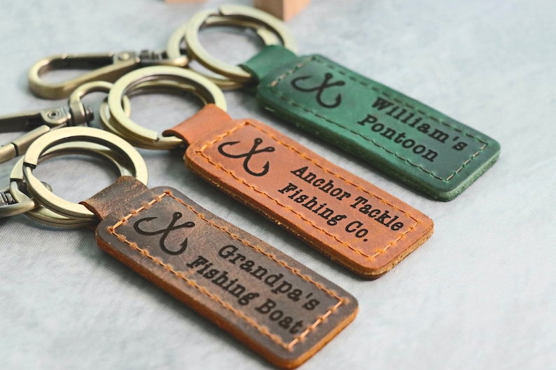 Pontoon Key Chain FISHING Personalized Keychain, Pontoon Keyring, BOAT Owner Key Tag ...