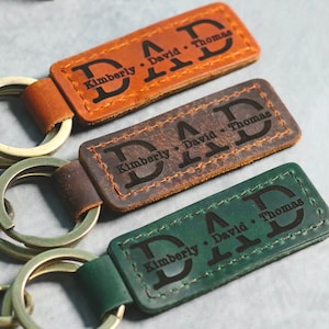 DAD KEYCHAIN, Personalized Dad Keychain, New Dad Gift, Engraved Dad Keychain, Fathers Day Keychain, First Fathers Day, GIFT for Dad, Fathers