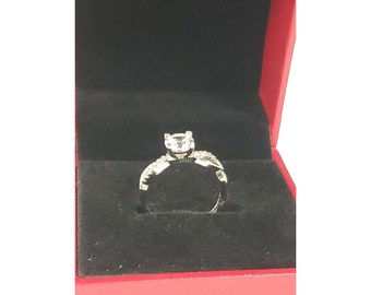 Anillo de boda de compromiso de moissanita con certificación GRA, 1,0 quilates, 6,5 mm, talla 10 14 NUEVO