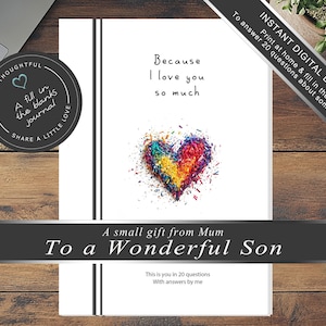 Für meinen Sohn. Eine besondere Geschenkidee zum Geburtstag von Mama. Ein sentimentales personalisiertes Geschenk mit Zitaten für Ihren Sohn zu jedem Anlass
